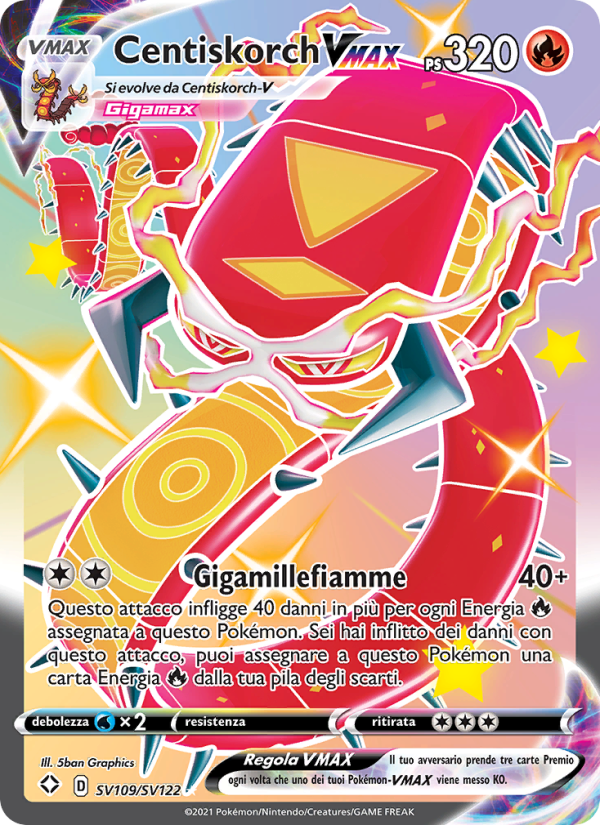 Centiskorch VMAX SV109 — Shining Fates (Italian Pokémon TCG card)