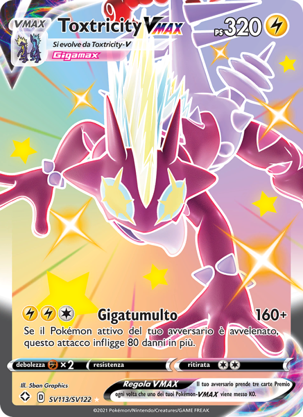 Toxtricity VMAX SV113 — Shining Fates (Italian Pokémon TCG card)