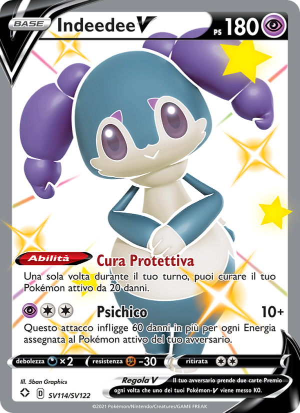 Indeedee V SV114 — Shining Fates (Italian Pokémon TCG card)