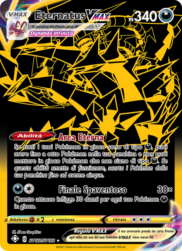 Eternatus VMAX SV122 — Shining Fates (Italian Pokémon TCG card)