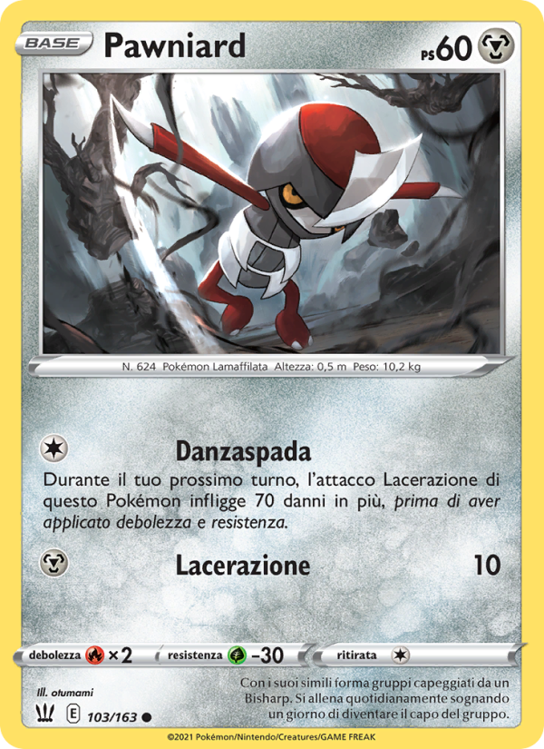 Pawniard 103/183 — Battle Styles (Italian Pokémon TCG card)