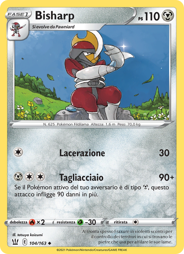 Bisharp 104/183 — Battle Styles (Italian Pokémon TCG card)