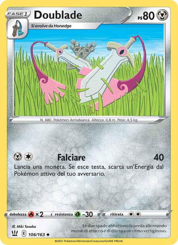 Doublade 106/183 — Battle Styles (Italian Pokémon TCG card)
