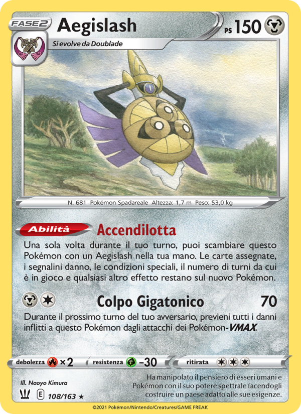 Aegislash 108/183 — Battle Styles (Italian Pokémon TCG card)