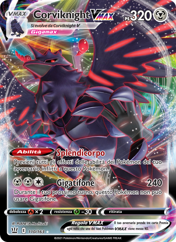 Corviknight VMAX 110/183 — Battle Styles (Italian Pokémon TCG card)