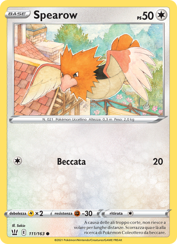 Spearow 111/183 — Battle Styles (Italian Pokémon TCG card)