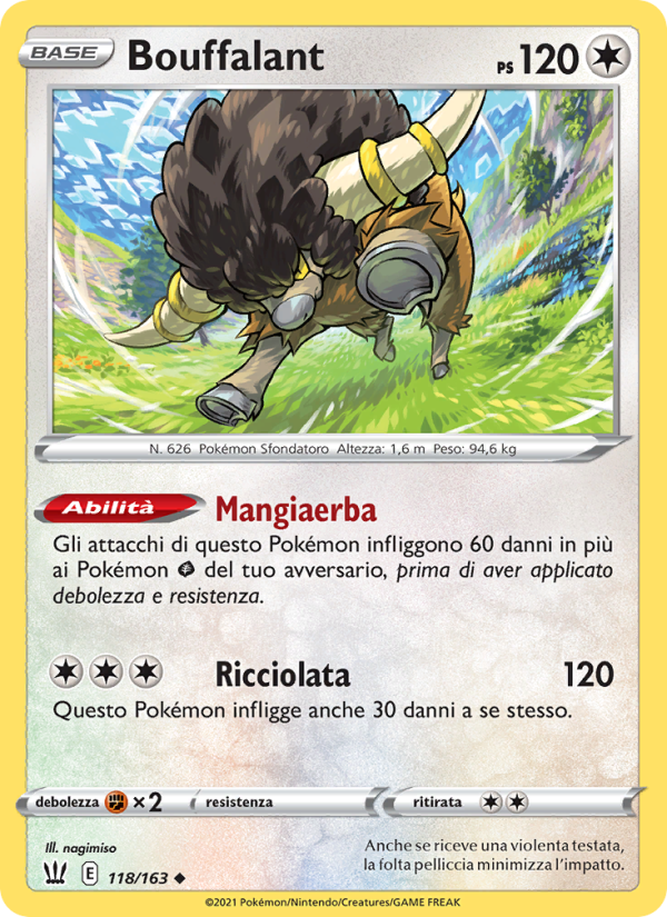 Bouffalant 118/183 — Battle Styles (Italian Pokémon TCG card)