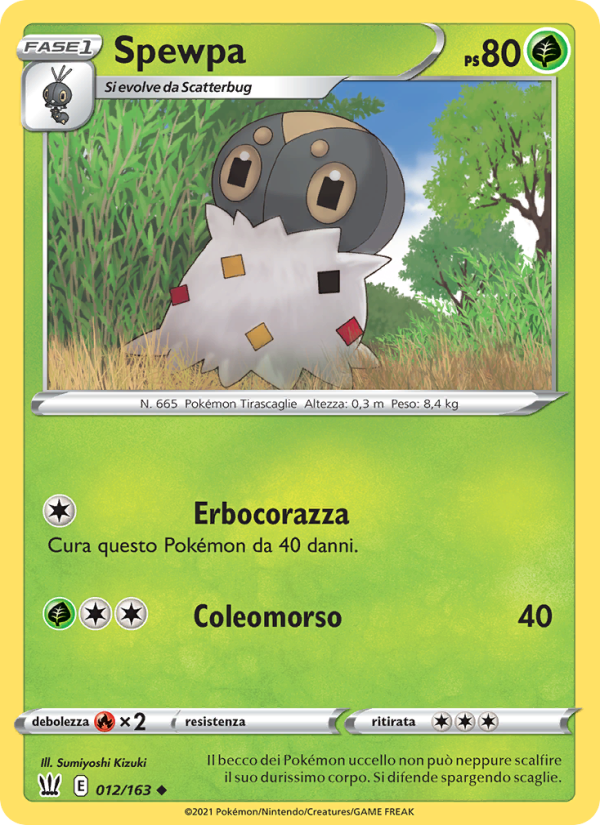 Spewpa 012/183 — Battle Styles (Italian Pokémon TCG card)