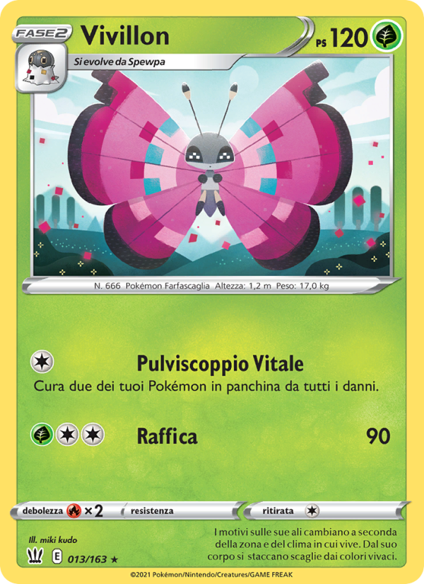 Vivillon 013/183 — Battle Styles (Italian Pokémon TCG card)