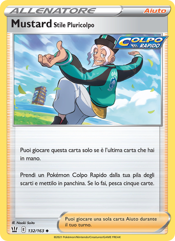 Mustard Stile Pluricolpo 132/183 — Battle Styles (Italian Pokémon TCG card)