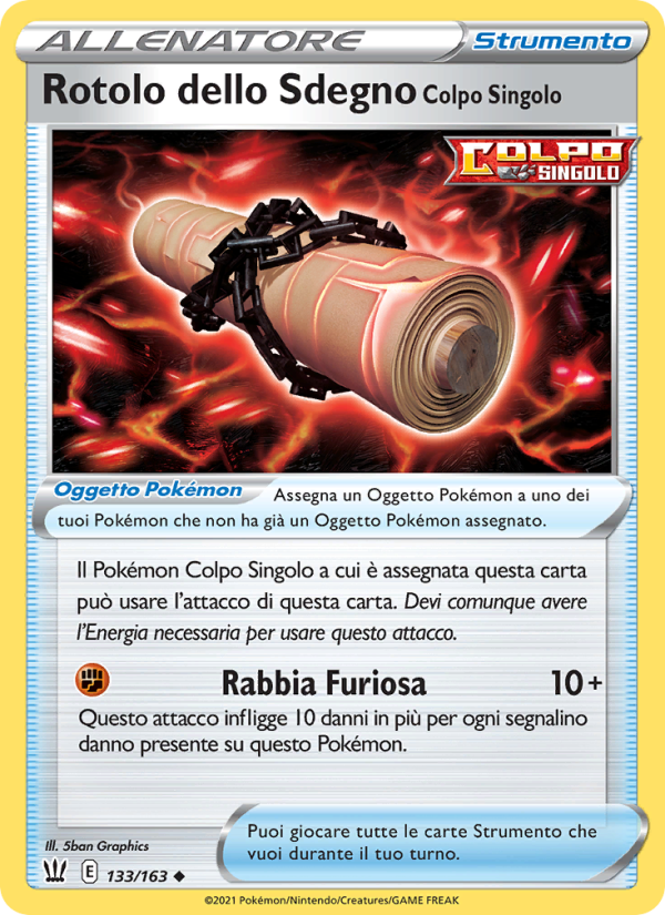 Rotolo dello Sdegno Colpo Singolo 133/183 — Battle Styles (Italian Pokémon TCG card)