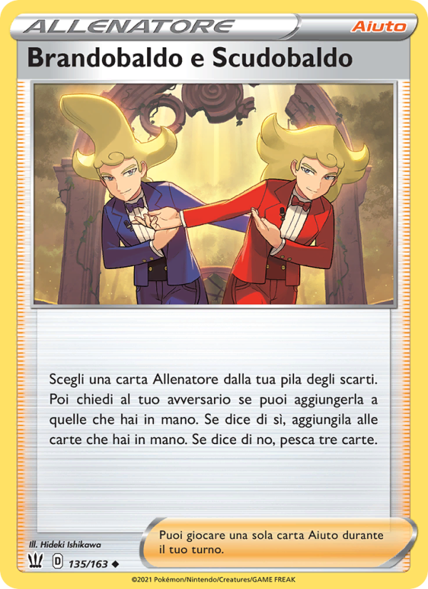 Brandobaldo e Scudobaldo 135/183 — Battle Styles (Italian Pokémon TCG card)