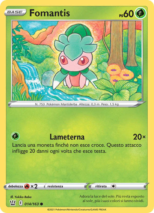 Fomantis 014/183 — Battle Styles (Italian Pokémon TCG card)