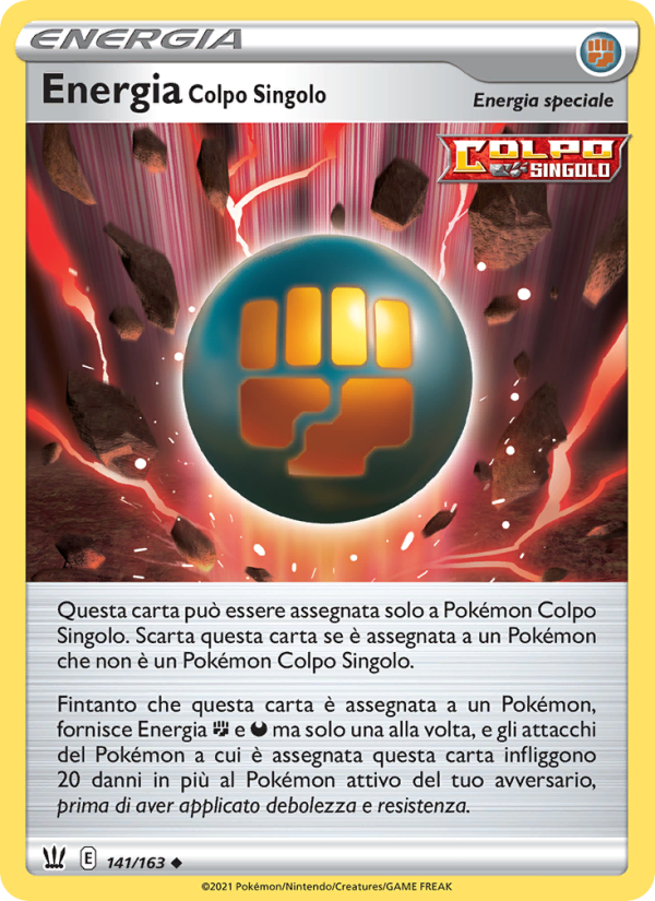 Energia Colpo Singolo 141/183 — Battle Styles (Italian Pokémon TCG card)