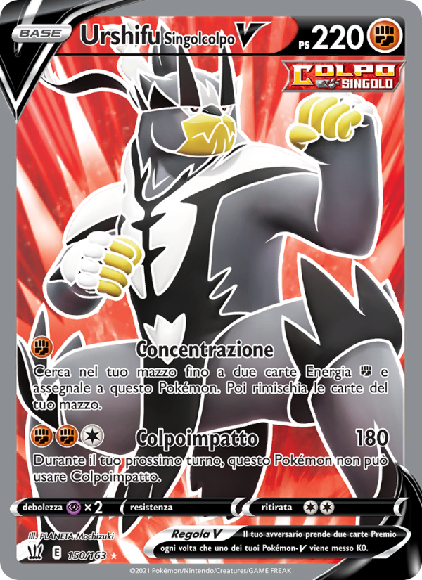 Urshifu Singolcolpo V 150/183 — Battle Styles (Italian Pokémon TCG card)