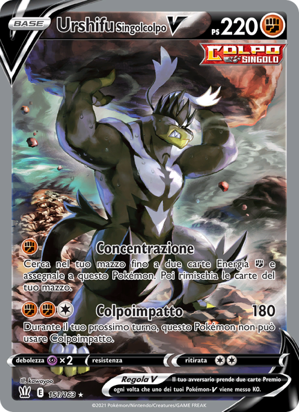 Urshifu Singolcolpo V 151/183 — Battle Styles (Italian Pokémon TCG card)