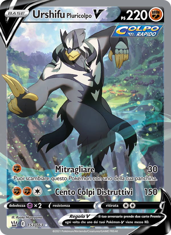 Urshifu Pluricolpo V 153/183 — Battle Styles (Italian Pokémon TCG card)