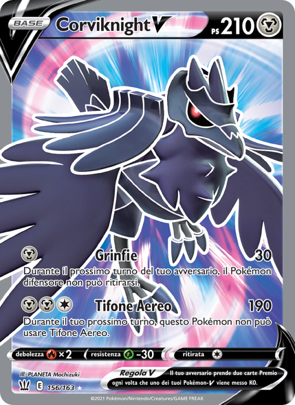 Corviknight V 156/183 — Battle Styles (Italian Pokémon TCG card)