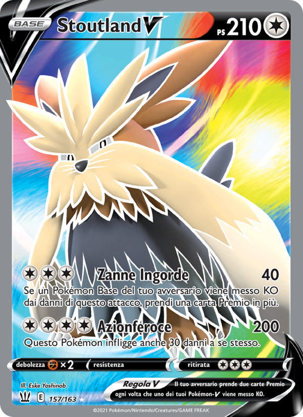 Stoutland V 157/183 — Battle Styles (Italian Pokémon TCG card)