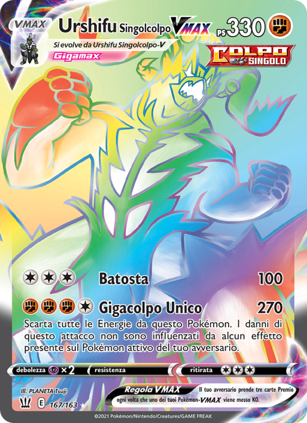 Urshifu Singolcolpo VMAX 167/183 — Battle Styles (Italian Pokémon TCG card)