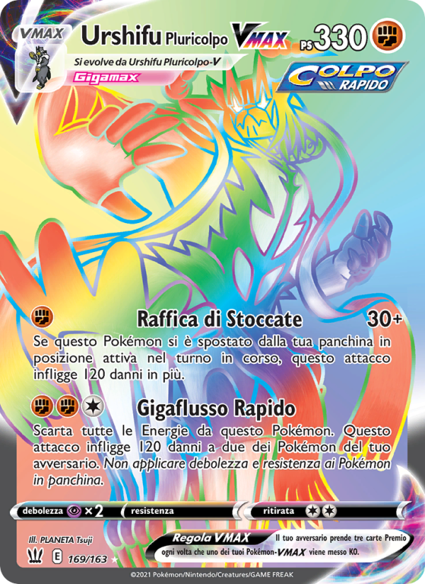 Urshifu Pluricolpo VMAX 169/183 — Battle Styles (Italian Pokémon TCG card)