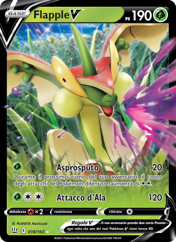Flapple V 018/183 — Battle Styles (Italian Pokémon TCG card)