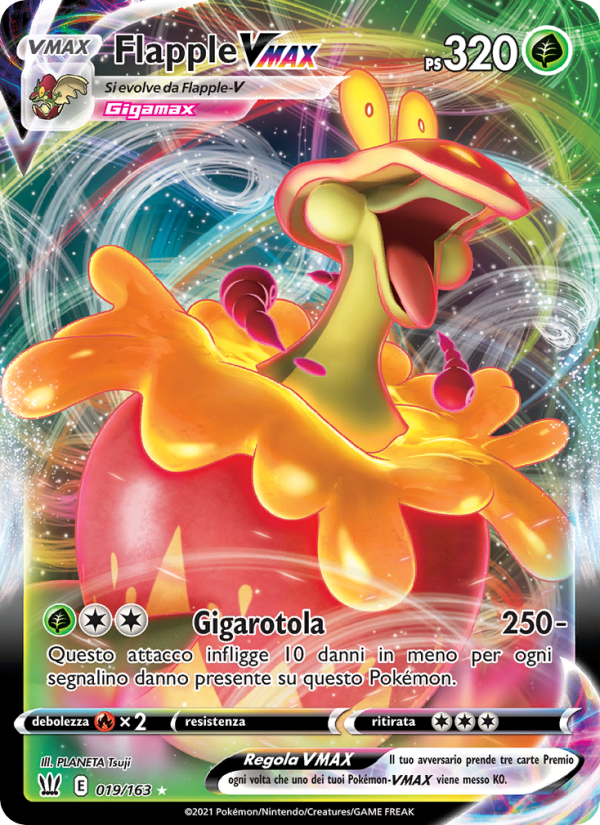 Flapple VMAX 019/183 — Battle Styles (Italian Pokémon TCG card)