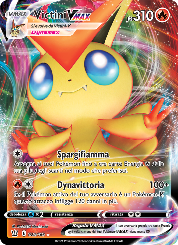 Victini VMAX 022/183 — Battle Styles (Italian Pokémon TCG card)