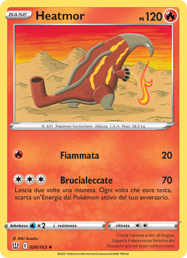 Heatmor 026/183 — Battle Styles (Italian Pokémon TCG card)