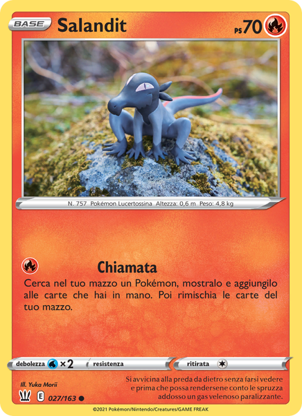Salandit 027/183 — Battle Styles (Italian Pokémon TCG card)