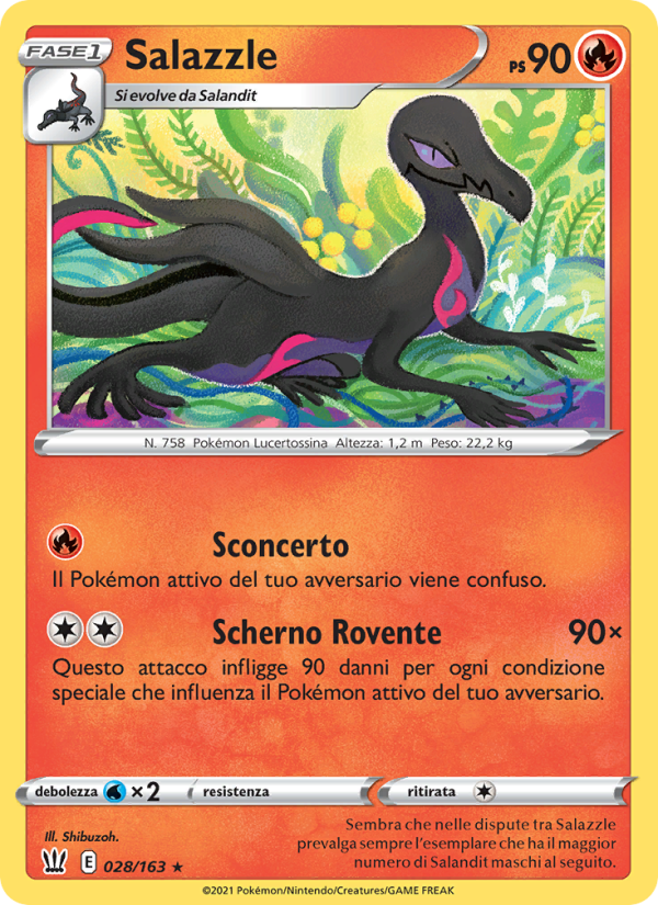Salazzle 028/183 — Battle Styles (Italian Pokémon TCG card)