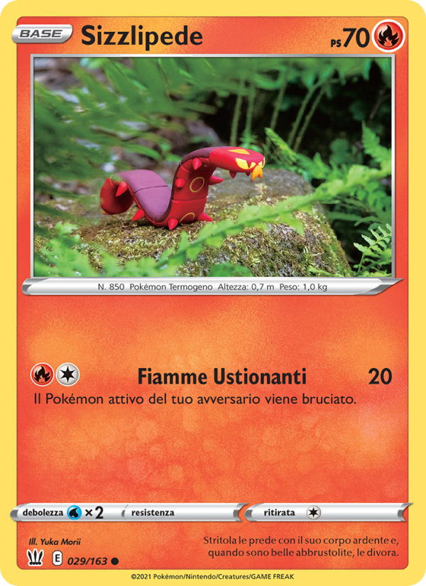 Sizzlipede 029/183 — Battle Styles (Italian Pokémon TCG card)