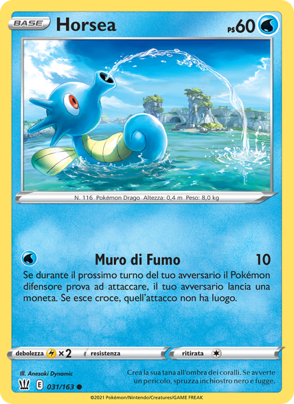 Horsea 031/183 — Battle Styles (Italian Pokémon TCG card)
