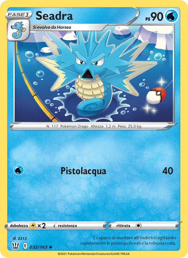 Seadra 032/183 — Battle Styles (Italian Pokémon TCG card)