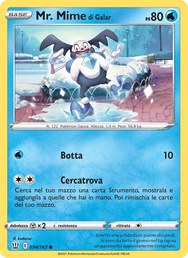 Mr. Mime di Galar 034/183 — Battle Styles (Italian Pokémon TCG card)