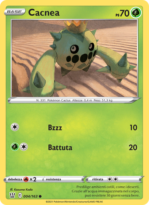 Cacnea 004/183 — Battle Styles (Italian Pokémon TCG card)