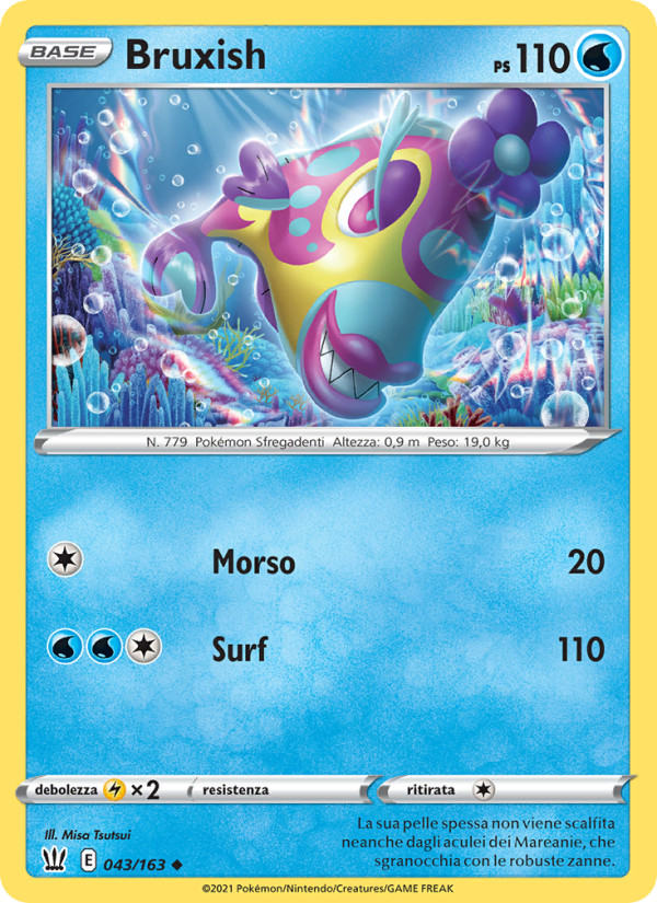 Bruxish 043/183 — Battle Styles (Italian Pokémon TCG card)