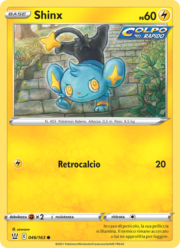 Shinx 046/183 — Battle Styles (Italian Pokémon TCG card)