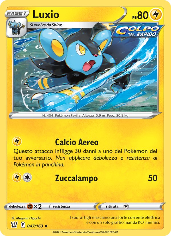 Luxio 047/183 — Battle Styles (Italian Pokémon TCG card)