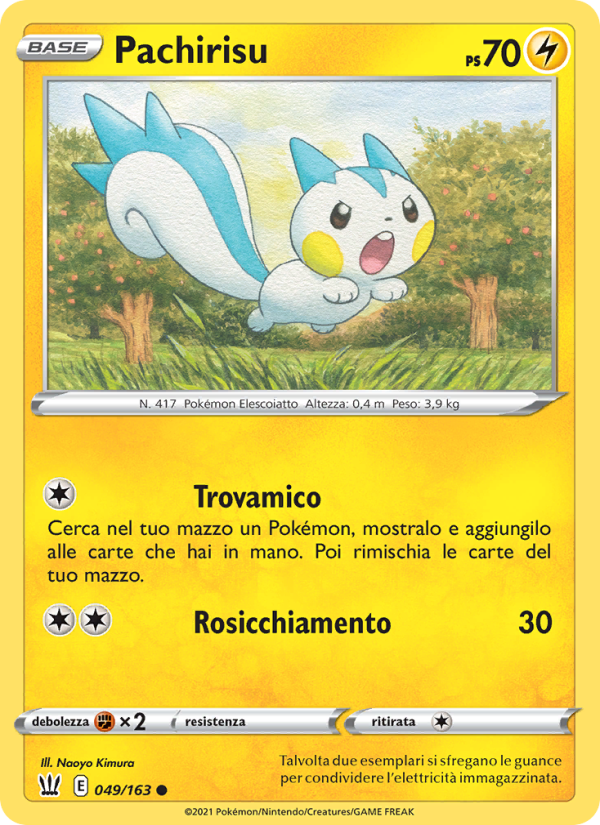 Pachirisu 049/183 — Battle Styles (Italian Pokémon TCG card)