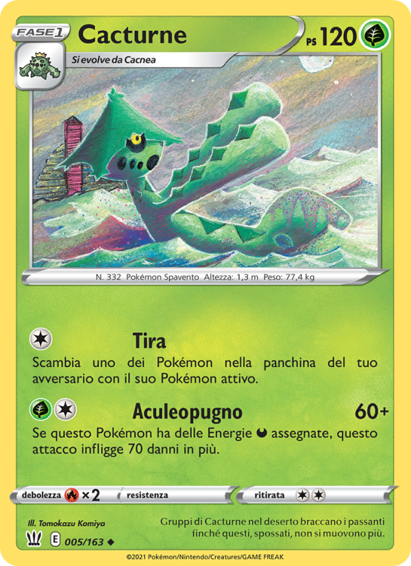 Cacturne 005/183 — Battle Styles (Italian Pokémon TCG card)