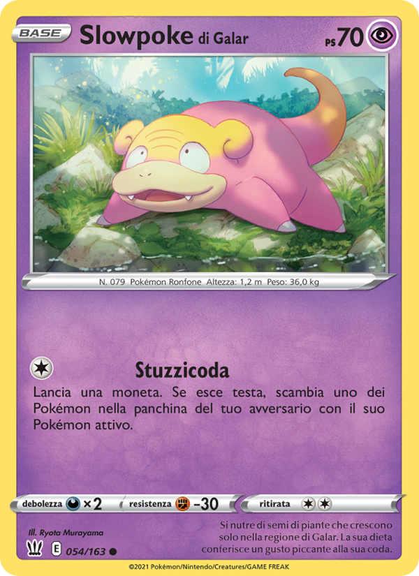 Slowpoke di Galar 054/183 — Battle Styles (Italian Pokémon TCG card)