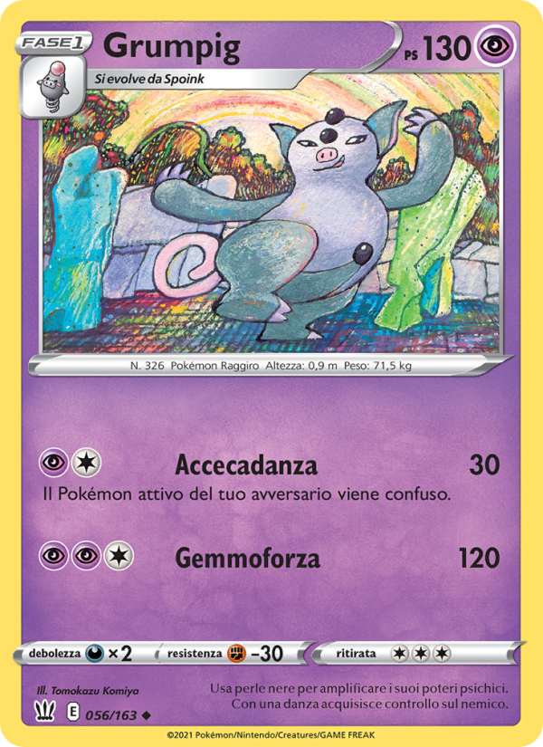 Grumpig 056/183 — Battle Styles (Italian Pokémon TCG card)