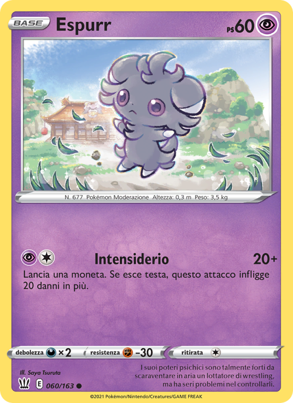 Espurr 060/183 — Battle Styles (Italian Pokémon TCG card)