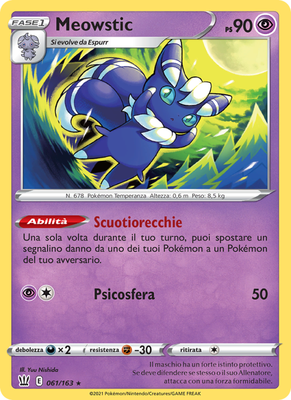 Meowstic 061/183 — Battle Styles (Italian Pokémon TCG card)
