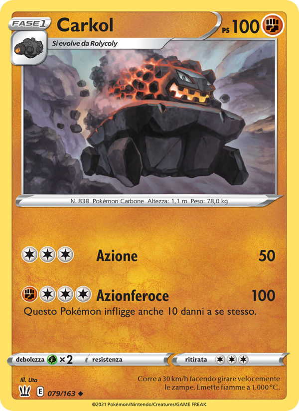 Carkol 079/183 — Battle Styles (Italian Pokémon TCG card)