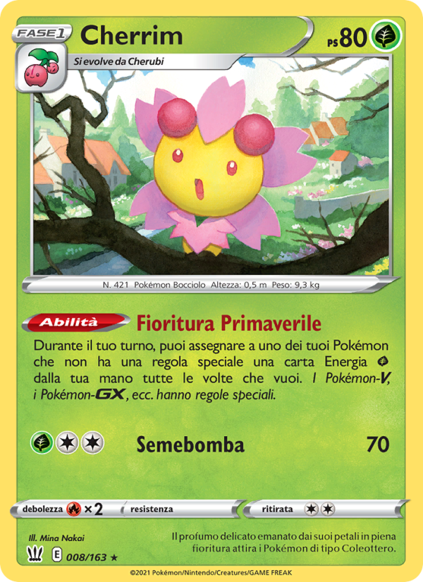Cherrim 008/183 — Battle Styles (Italian Pokémon TCG card)