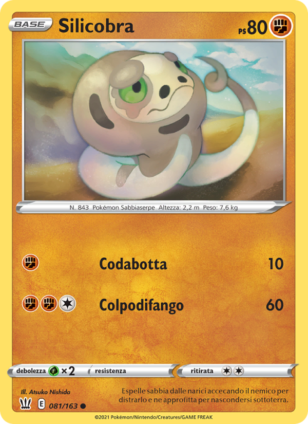 Silicobra 081/183 — Battle Styles (Italian Pokémon TCG card)