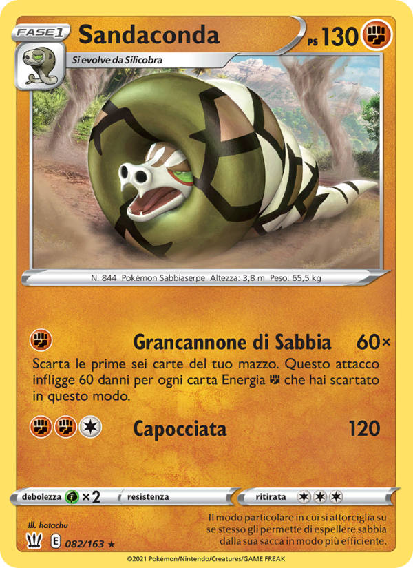 Sandaconda 082/183 — Battle Styles (Italian Pokémon TCG card)
