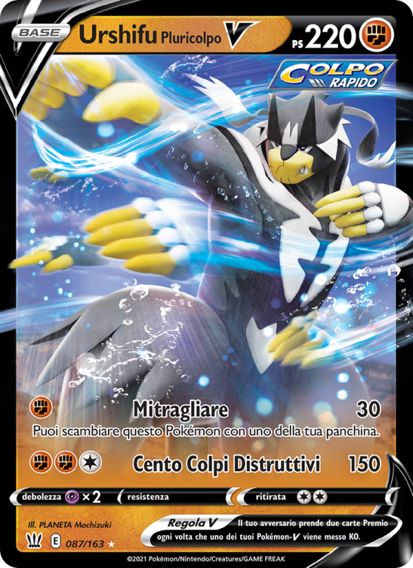 Urshifu Pluricolpo V 087/183 — Battle Styles (Italian Pokémon TCG card)